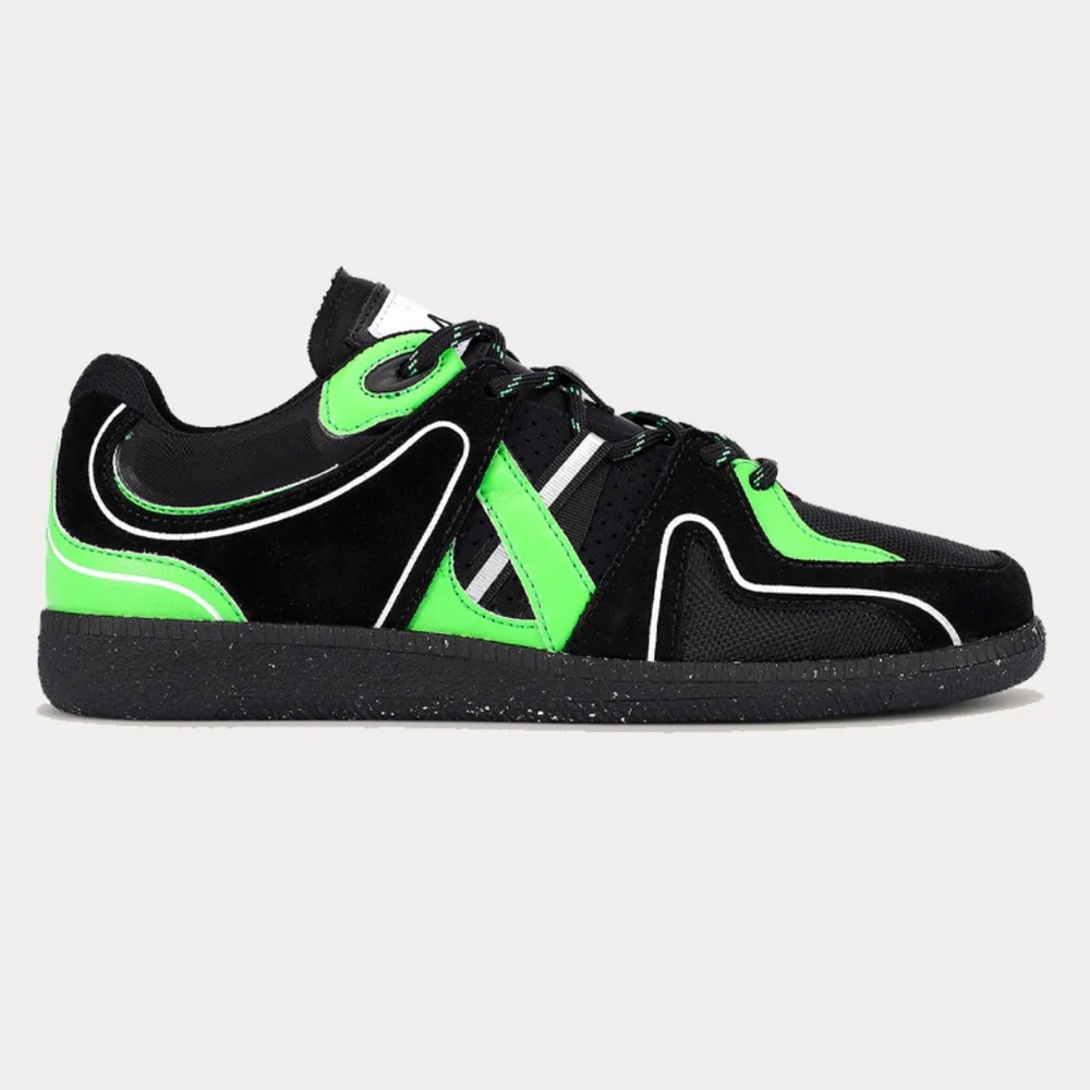 Ganni sporty retro black neon green sneakers low top fashion casual sneakerhead